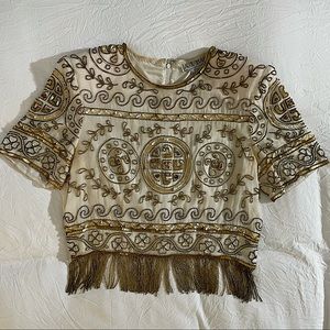 Vintage Beaded and Sequin Crop Top